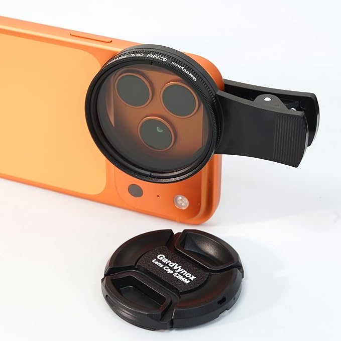 52mm Clip-on CPL Phone Camera Lens Filter, Fits iPhone 11 to 17 | Upgraded Portable Smartphone Polarizing Lens for Enhanced Photography by Unknown