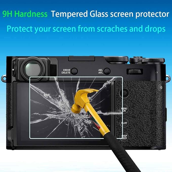 ULBTER Screen Protector for Fujifilm X100VI Fuji X100V Camera [3+2Pack] | Tempered Glass for Fuji X-100VI X-100V & HotShoe Cover 0.3mm 9H Hardness Anti-Scrach Anti-Bubble - Image 4