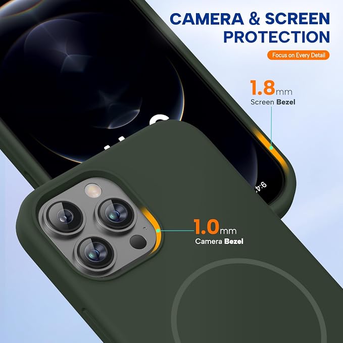 Miracase Silicone for iPhone 12 Pro Max Case, Dark Green | Soft Anti-Scratch Microfiber Lining, Premium Silicone Cover Shockproof Drop Protection Phone Case for 12 Pro Max - Image 5