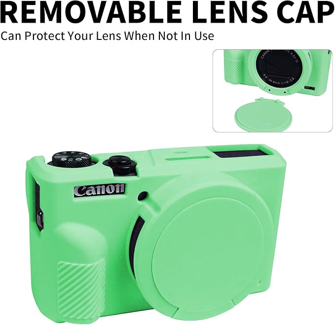 Easy Hood Camera Case Cover for Canon Powershot G7X Mark III(Turquoise) | With Removable Lens Cover,Soft Silicone Protective Case,Anti-Scratch,Slim Fit,Enhanced Grip,Lightweight Camera Accessories - Image 4