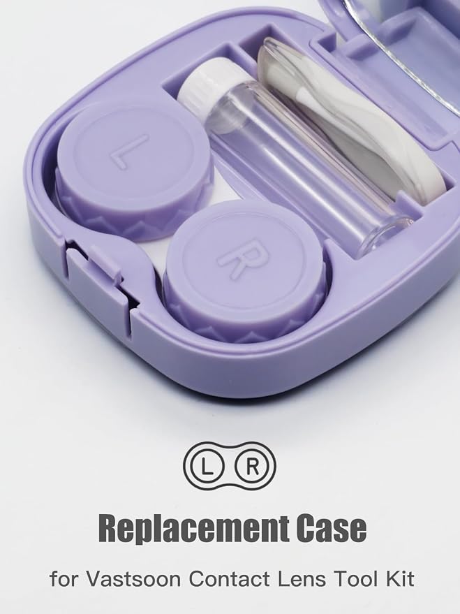 Vastsoon 4 Pack Contact Lens Case, Contact Solution Soaking Case Replacement Kit for Travel, Daily Use (Purple) - Image 2