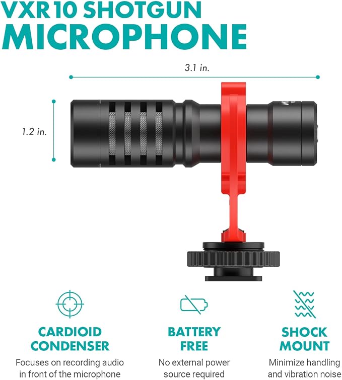 Movo iFilmer-PRO Smartphone Video Rig Kit – Stabilizer Cage with Dual Grips, VXR10 Shotgun Microphone, LED Light, & Tripod for iPhone/Android - Image 7