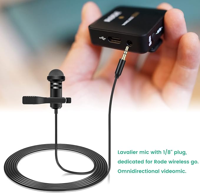 2-Pack Lavalier Microphone for DJI Mic 2 & Rode Wireless Pro Transmitters | Omnidirectional Lav Lapel Wearable Mic for Vlog Interview Streaming Lectures Broadcasters - Image 7