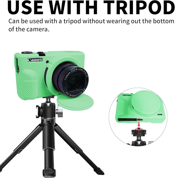 Easy Hood Camera Case Cover for Canon Powershot G7X Mark III(Turquoise) | With Removable Lens Cover,Soft Silicone Protective Case,Anti-Scratch,Slim Fit,Enhanced Grip,Lightweight Camera Accessories - Image 6