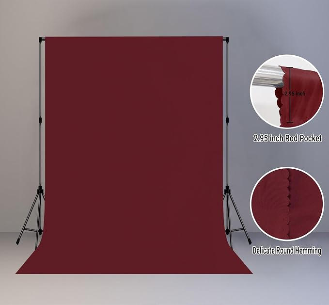 Burgundy Photography Backdrop for Photoshoot, Fabric 5x7ft | Polyester Studio Photo Backgrounds, Non Reflective, Easy to Hang, for Portrait Shoot, Product, Party Decor, Video Creation - Image 6