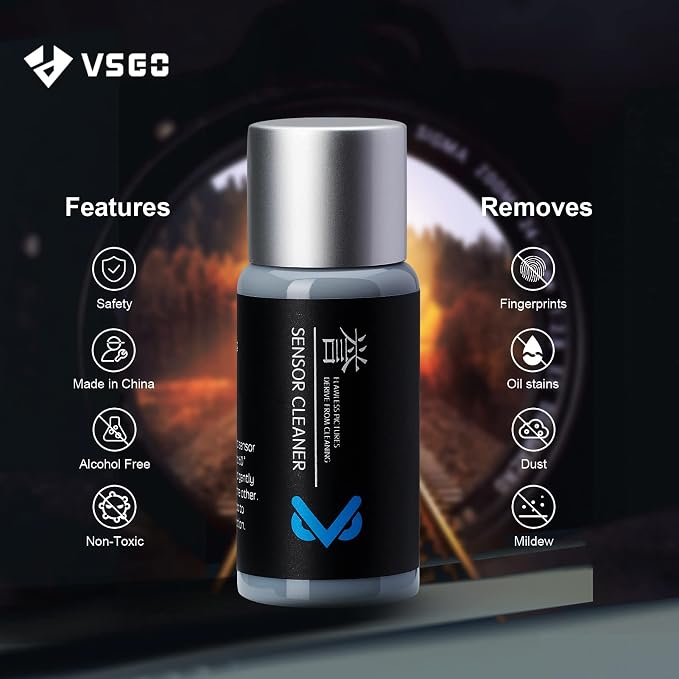 VSGO APS-C Sensor Cleaning Kit | for Nikon Sony Canon DSLR Camera Cleaning, 12Pcs 16mm Sensor Cleaning Swabs & 10ml Sensor Cleaner, VS-S02-12 - Image 8