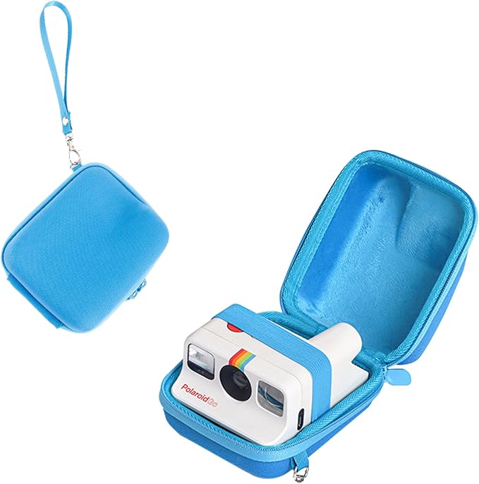 Protective Storage Case Compatible with Polaroid Go Instant Film Cameras - Polaroid Go 9035/9071/ 9070 Travel Case with Wrist Band - Blue by HIYQIN