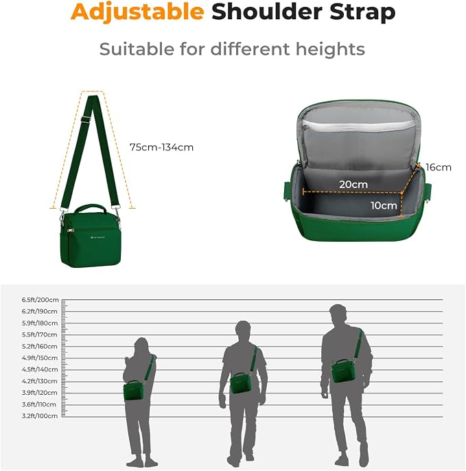 K&F CONCEPT Camera Sling Bag Small Crossbody Case | For DSLR/SLR Camera, Cute & Compact, Shoulder Photography Bags, Compatible for Canon/Nikon/Sony, BS09 - Image 6