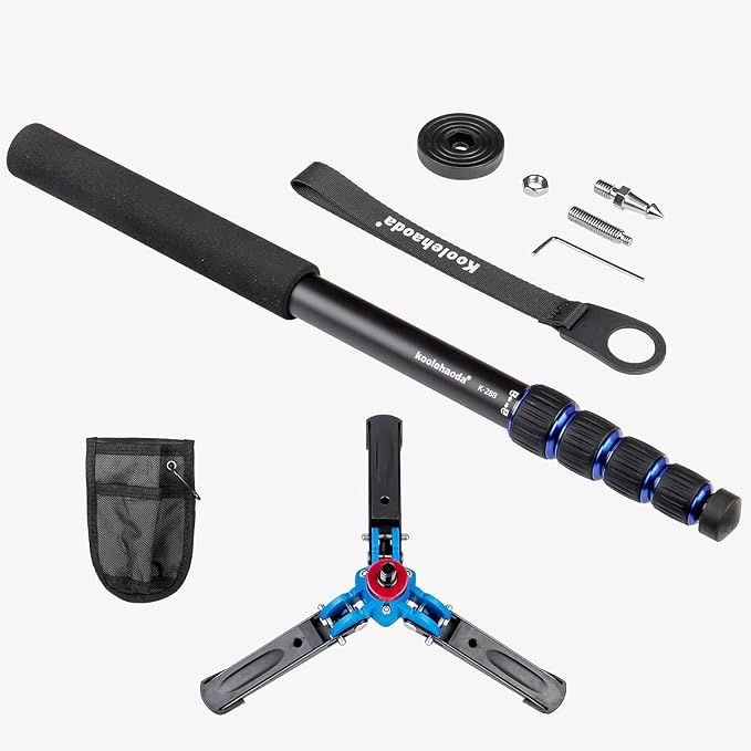 Koolehaoda Extendable Camera Monopod with Foldable Stand Base | 5-Section Height 66" Aluminium Photography Monopod for DSLR Canon Nikon Sony Video Camcorder, Maximum Load of 5 kg - Image 8