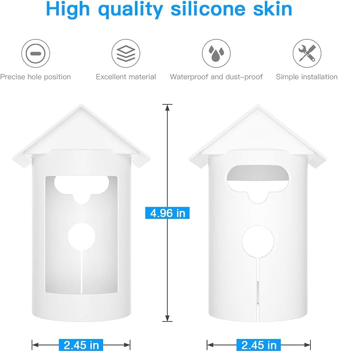 HOLACA Water-Proof Silicone Cover Protective Case for Ring Stick Up Cam Battery HD Security Camera(3rd Generation) - Anti-Scratch Protective Cover for Full Protection (White) - Image 5