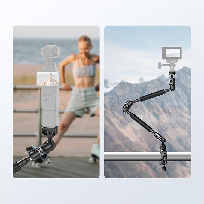 NEEWER 22" Magic Arm w Desk C Clamp, Overhead Camera Mount with Articulating Mic Boom Arm 1/4" 3/8" Threads for ARRI, Desktop Stand Holder for Phone Microphone Webcam Action Camera Video Light, UA057 - Image 9