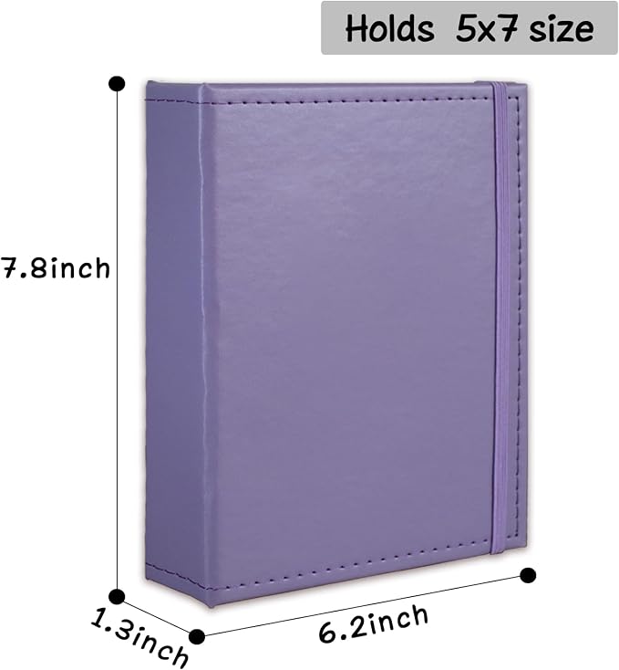 Photo Album 5x7 52 Pockets Pack of 2 Leather Cover Picture Book Holds 5x7 Photos for Wedding, Baby, Family, Graduation - Image 4
