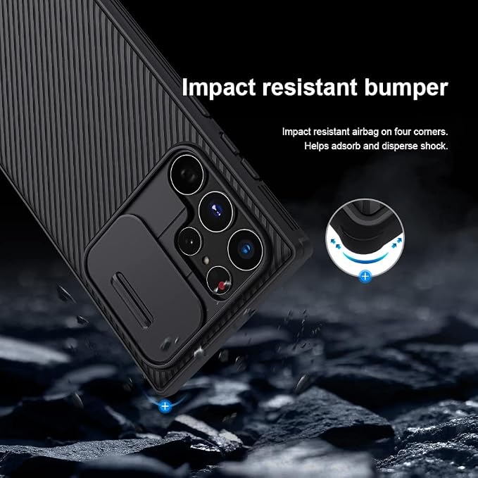 Mangix for Samsung Galaxy S22 Ultra Case with Camera Cover,Slim Fit Thin Polycarbonate Protective Shockproof Cover with Slide Camera Cover, Upgraded Case for Samsung Galaxy S22 Ultra (Black) - Image 4