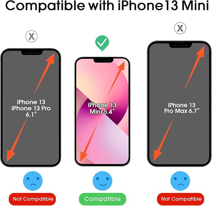 amFiIm OneTouch for iPhone 13 Mini Screen Protector 5.4" Tempered Glass | Auto-Alignment, 30s Install, Bubble Free, 9H Hardness, Scratch & Drop Protection, HD Clear, Case Friendly, 2 Pack (13M-5.4'') - Image 3
