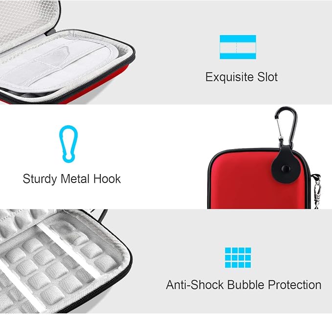 Lacdo Hard Drive Carrying Case for Western Digital WD Elements/WD My Passport/My Passport Ultra Portable External Hard Drive HDD 1TB 2TB 4TB 5TB 6TB USB 3.0 Protective Storage Travel Bag, Red - Image 4