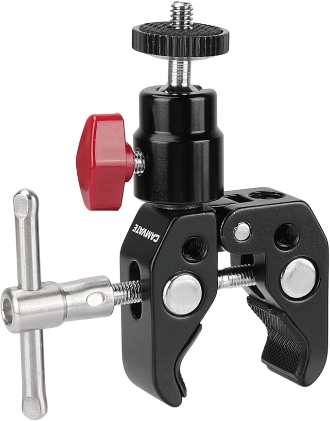 CAMVATE Super Clamp Articulated Mini Ball Head with 1/4"-20 Thread Hole - Image 4