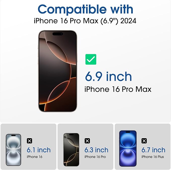 amFilm OneTouch for iPhone 16 Pro Max Screen Protector 6.9'' Tempered Glass | Auto-Alignment, 30s Install, Bubble Free, Scratch & Drop Protection, HD Clear, Camera Lens Protector, 2+2 Pack (16P-6.9'') - Image 2
