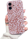 Cute Phone Case for iPhone 16 Case Fawn Deer Print | Camera Lens Protection,Slim Shockproof TPU,Chic Trendy Aesthetic Girly Cover for Women Men by XQAGU