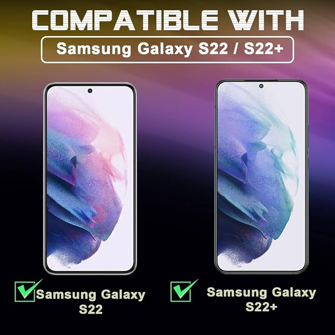 Orzero (3 Pack) Camera Lens Protector Compatible for Samsung Galaxy S22 5G, Samsung Galaxy S22 Plus 5G, Protector de Cámera Tempered Glass 9 Hardness HD Anti-Scratch Full Coverage Bubble-Free - Image 2