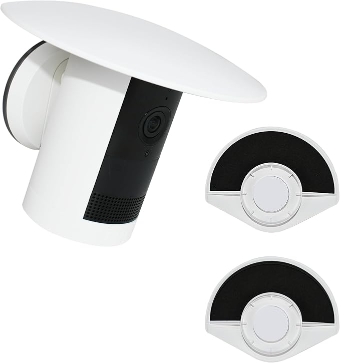 2Pack Sun Rain Shade Camera Cover Compatible with Ring Outdoor Cam Plus,Outdoor Camera Shield Cover Weatherproof,UV and Rain Resistant Shade,Anti Glare,Easy to Install - White by VVHOOY