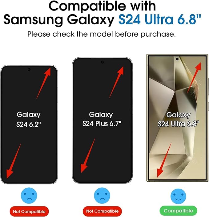 amFilm OneTouch for Samsung Galaxy S24 Ultra Screen Protector TemperedGlass | Auto-Alignment, 30s Install, Bubble Free, Scratch & Drop Protection, HD Clear, Camera Lens Protector, 2+2 Pack (S24U-6.8'') - Image 2