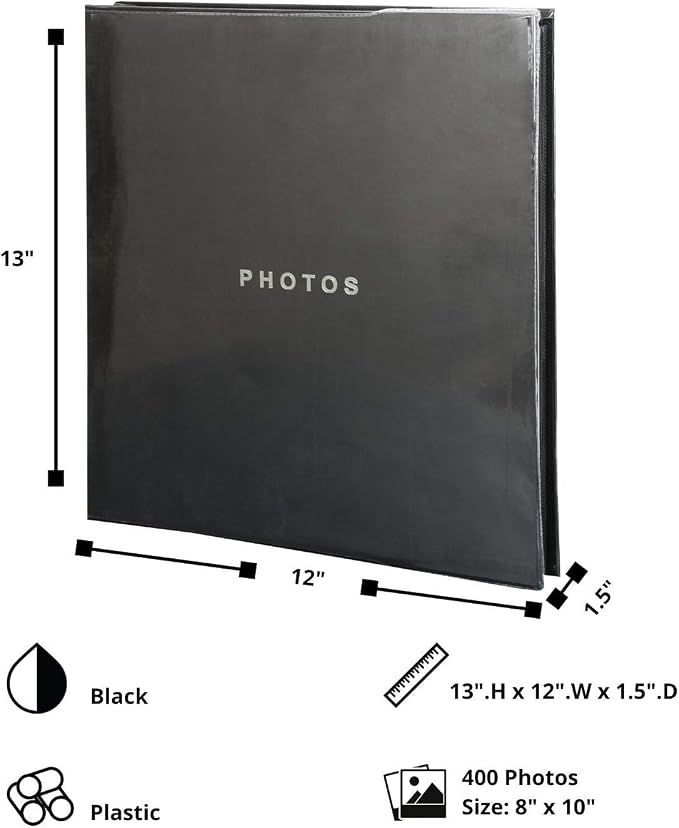 kieragrace KG Jocelyn Photo Album – Black, Holds 400 4" x 6" Photos - Image 10
