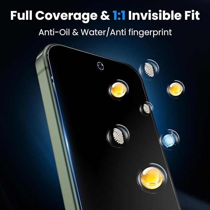 for Google Pixel 11 Pro XL Privacy Screen Protector Tempered Glass | Camera Lens Protector, Support Fingerprint Unlock, Anti Spy Film, Fit Lens Cutouts, Case Friendly, Easy Install, 2+2 Pack - Image 6