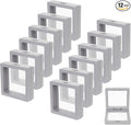 12 Pcs 3D Floating Frame Display Stand, Transparent Jewelry Gift Boxes | 2.75 x 2.75 x 0.8 Inch Small Jewelry Gift Boxes with PE Film, for Earrings Necklaces Rings Coins Specimens Crafts, Gray by Unknown