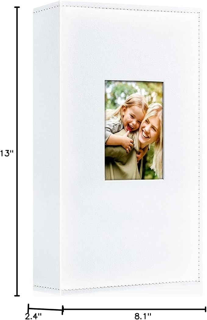 Ywlake Photo Album 4x6 300 Pockets, Leather Photo Albums Holds 300 Horizontal Only Pictures White - Image 7