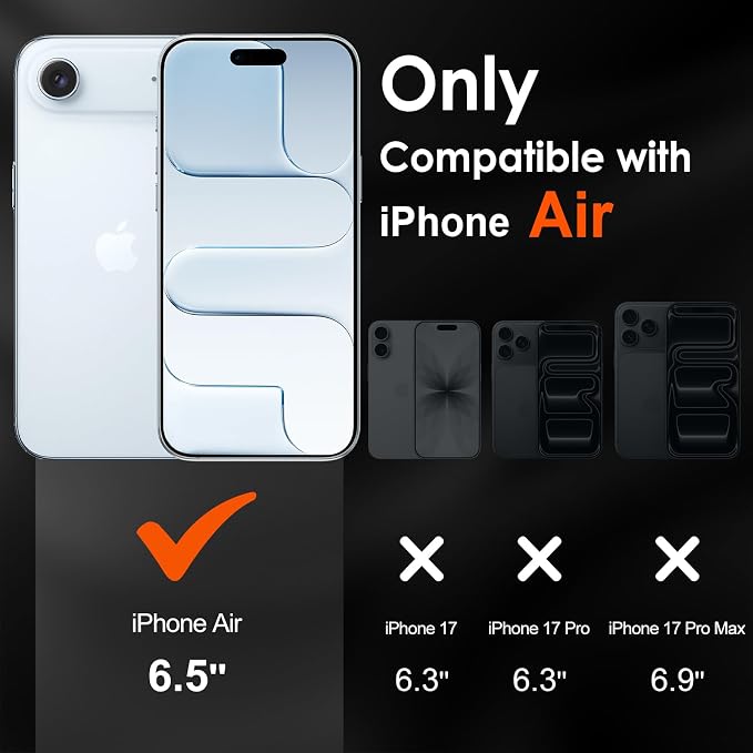 ivoler Camera Lens Protector for iPhone Air 6.5", 4-Pack | Screen Protector Tempered Glass[Case Friendly][New Rersion],for iPhone 17 Air Scratch-Resistant,Clear+Black Circle - Image 2