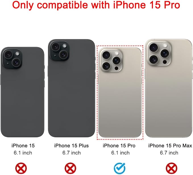 OEM Back Rear Camera Lens Glass Replacement for iPhone 15 Pro 6.1 inches with pre-Installed Adhesive and Reparing Toolkit - Image 2