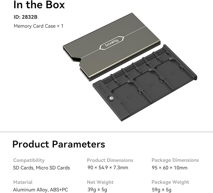 SMALLRIG Memory Card Case Holder Anti-Shock Anti-Fall and Scratch Suitable for SD/Micro SD/SIM Cards for Photography Enthusiasts - 2832B | Anti-Shock, Anti-Fall, Scratch-Resistant, Suitable for Photographers- 2832B - Image 6