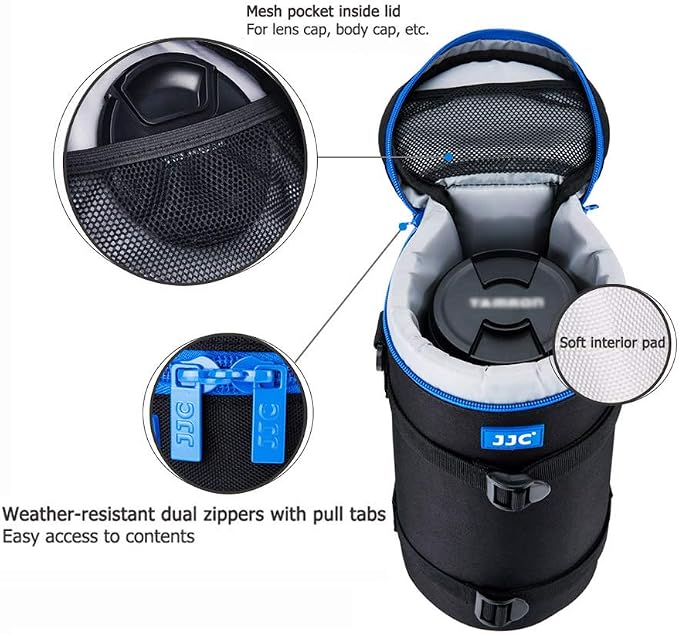 JJC Camera Lens Case Pouch, Padded Bag Fits Lens up to 4.9 x 11.4 (D x L) | for Telephoto Lens Canon RF 800mm f11/Tamron SP 150-600mm/Sigma 150-600mm/150-500mm/Nikon Nikkor AF-S 200-500mm Lens & More - Image 6