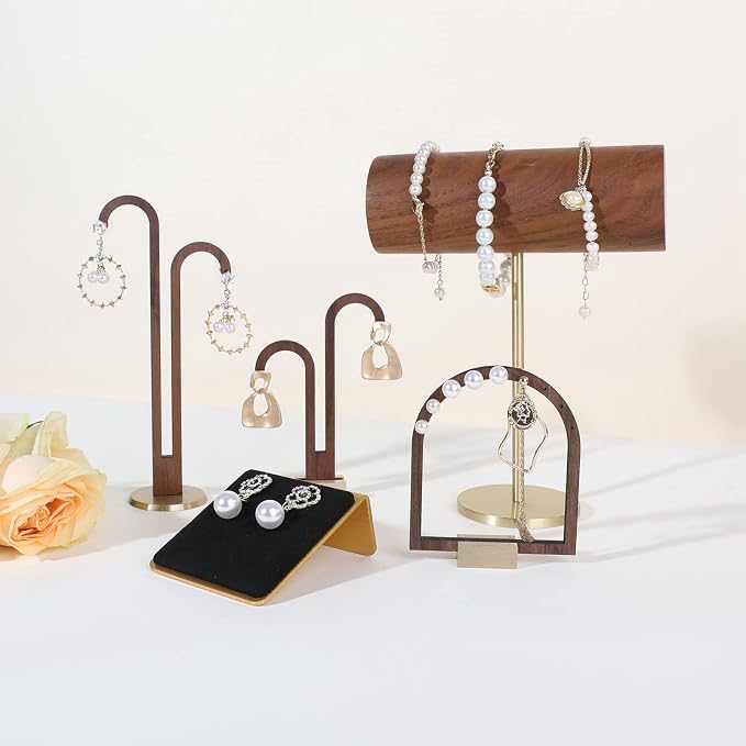 Black earring holders for selling, Velvet earring stands Jewelry display, metal gold studs board【Black】 - Image 8