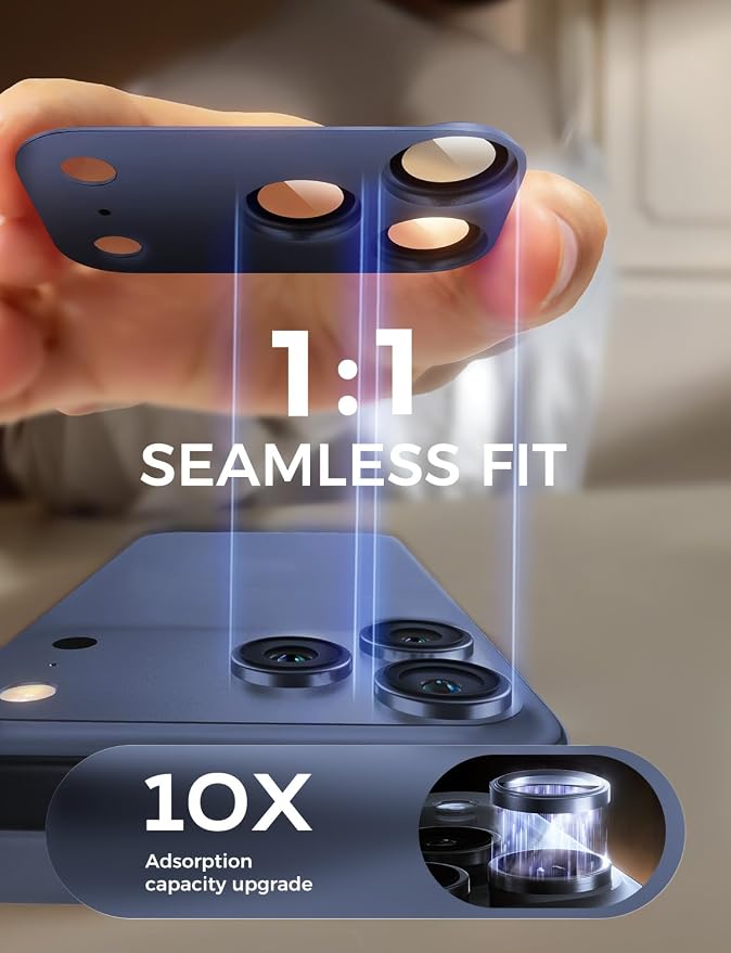 MAGIC JOHN 2 Pack Camera Lens Protector for iPhone 17 Pro 6.3 inch,Blue | Full Coverage, Metal Aluminum Alloy Camera Lens Film, HD Clear, Scratch Resistant, Case-Friendly - Image 2