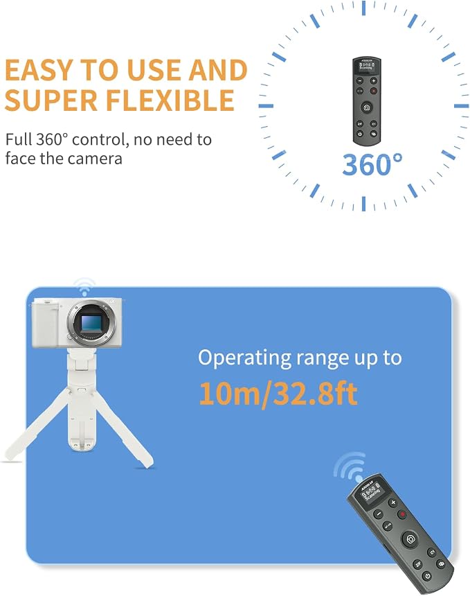 for Sony Camera Wireless Remote Control Rechargeable Shutter Release | with OLED Screen for ZV-E10, FX3, a6100, a6400, a6600, a7 III, a7R III, DSC-RX100 VII, ZV-1, A7R VI; Replace Sony RMT-P1BT - Image 5