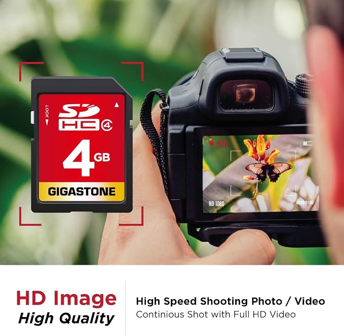GIGASTONE 4GB SD Card, Speed Up to 20MB/s, SDHC UHS-I Class 4 Memory Card for Photo Video Music Voice File DSLR Camera DSC Camcorder Recorder Playback PC Mac POS, with 1 Mini case - Image 4