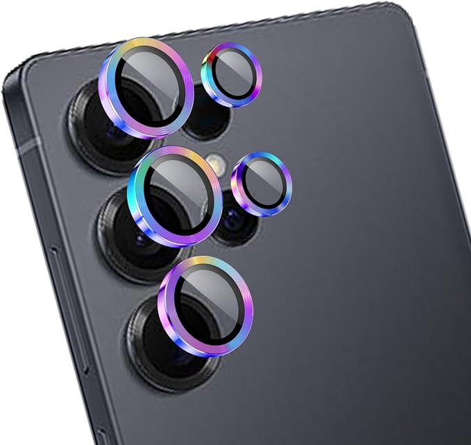 Camera Lens Protector for Samsung Galaxy S25 Ultra,1 Pack | Tempered Metal Glass Camera Cover, HD Clear Anti-Scratch Lens Screen Protector Film,Case Friendly,Colorful Titanium by Unknown