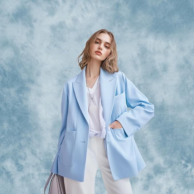 Kate 8x8ft Light Blue Abstract Backdrops for Photoshoot Blue Textured Portrait Background Old Master Photo Studio Props - Image 2
