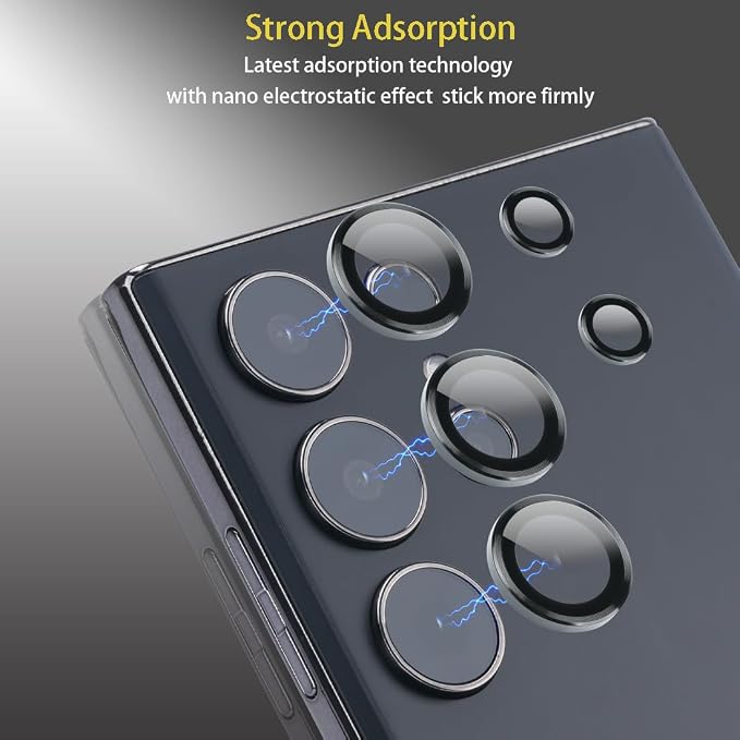 Camera Lens Protector for Samsung Galaxy S24 Ultra, Black | Tempered Glass, Auto-align Tray, Easy Installation, Case Friendly, Anti-Scratch, HD Clear, Ultra Slim - Image 4