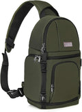 MOSISO Camera Sling Bag, DSLR/SLR/Mirrorless Camera Case Camera Backpack | Shockproof Photography Bag with Tripod Holder&Removable Modular Inserts Compatible with Canon/Nikon/Sony/Fuji, Army Green by MOSISO
