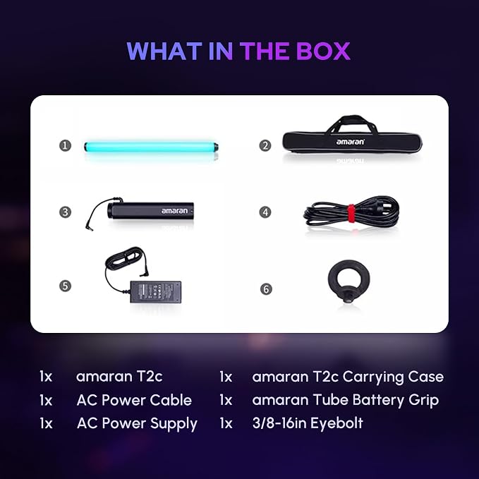 Aputure Amaran T2C 20W RGBWW LED Tube Light,APP/DMX Control,23.6inch/60cm | Stick Light,2500-7500K CCT,Rechargeable Battery,15 Lighting FX,for Video,Photo,Vlogging,YouTube,Live Streaming - Image 9