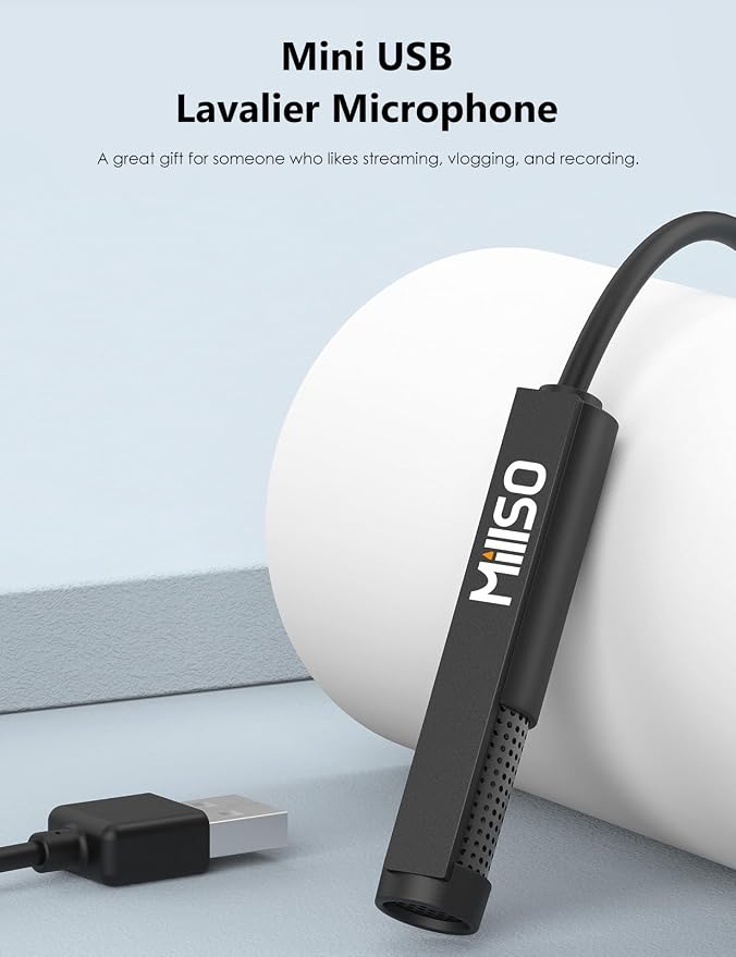 USB PC Microphone External Lavalier Mini USB Microphone for Computer | Plug & Play, Omnidirectional, for Laptop, YouTube, Meeting, Recording, Podcasting, Gaming - 1.5 M / 4.9 FT - Image 2