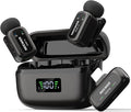 NEEWER KM19 Mini Lav Mic Compatible with iPhone 17 16 15, Black | Noise Canceling Wireless Lapel Microphone with App Control, 30h Battery, 100m Range, Compatible with iPhone Android PC by Neewer