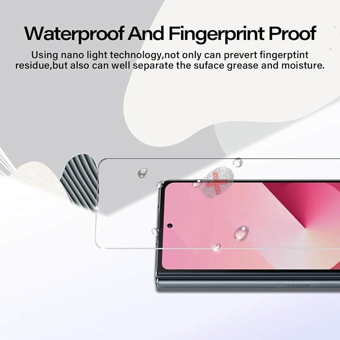 BIGFACE galaxy Z Fold 6 Screen Protector + Camera Lens Protectors, [2 + 2 Pack] HD Clarity Premium Tempered Glass,9H Hardness, 3D Touch Accuracy, Anti-Bubble Anti-Scratch Film - Image 4