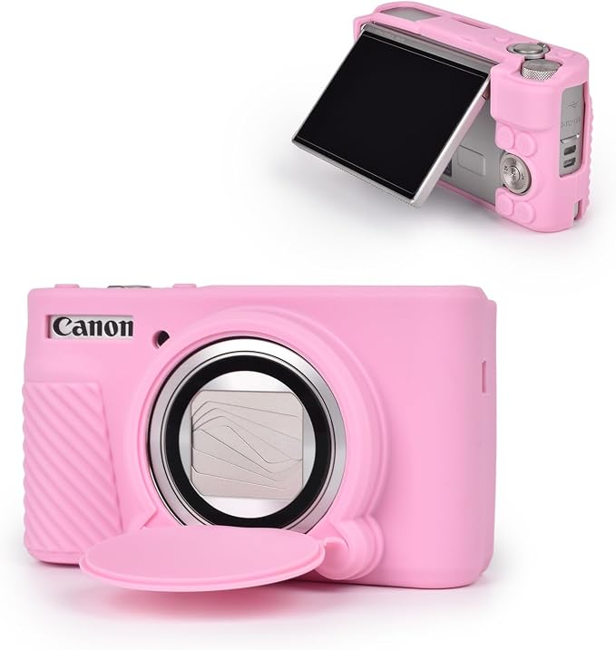 MUZIRI KINOKOO Case for Canon Powershot SX740/SX730 HS Digital Camera - Soft Protective Cover SX740 SX730 HS Camera Silicone Sleeve with Removable Lens Cover - Anti-Slip & Anti-Scratch - Pink - Image 9
