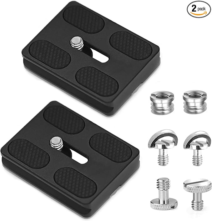 Niewalda PU50 Quick Release Plate Arca Swiss Plate with 1/4" Slotted Screw | Universal Tripod Quick Release Plate for Tripod, Includes D-Ring Fastener, Fits Monopod Stabilizer and Benro Gitzo Systems by Niewalda