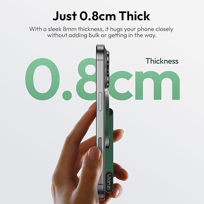 ULANZI MA60 Phone Tripod for Magsafe, Aluminium Mini Phone Stand Green | Pocket Size Cell Phone Stand, Foldable Selfie Stick for iPhone, Strong Magnet Quick Mount for iPhone 16 15 14 13 12 - Image 3
