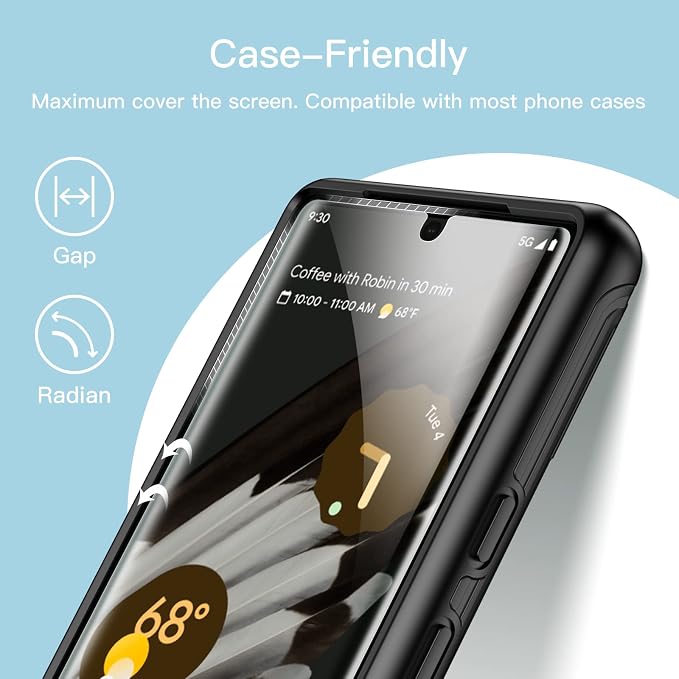 JETech TPU Screen Protector for Google Pixel 7 Pro, 2+2 Pack | with Camera Lens Protector, Flexible TPU Film, Fingerprint ID Compatible, HD Clear, Easy Installation - Image 7