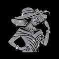 1 Pc Elegant Lady Iron on Rhinestones Transfer, Elegant Hat for Wome Hotfix Iron on Patch Transfer Decals Crystal Heat Transfer Clothing Repair Decor for T-Shirt Hat Jacket Party Decor by GOMAKERER